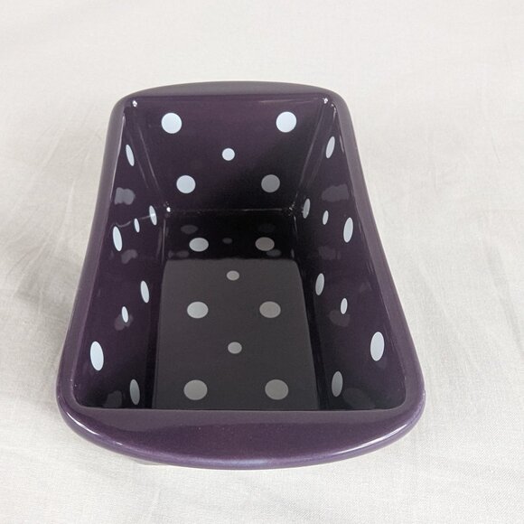 Temptations by Tara Purple White Polka Dot 12 oz Mini Loaf Pan Bread Baking - Picture 3 of 8
